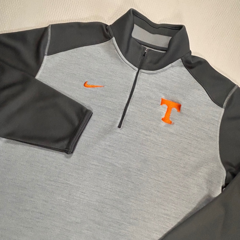 Nike Tennessee Volunteers Dri-FIT 1/4 Zip Pullover Mens XL Grey Orange SEC Vols